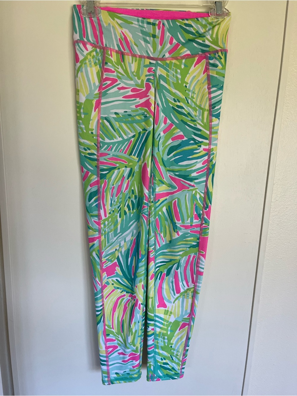Lilly Pulitzer Palm-Print Leggings in Pink, Green & Blue